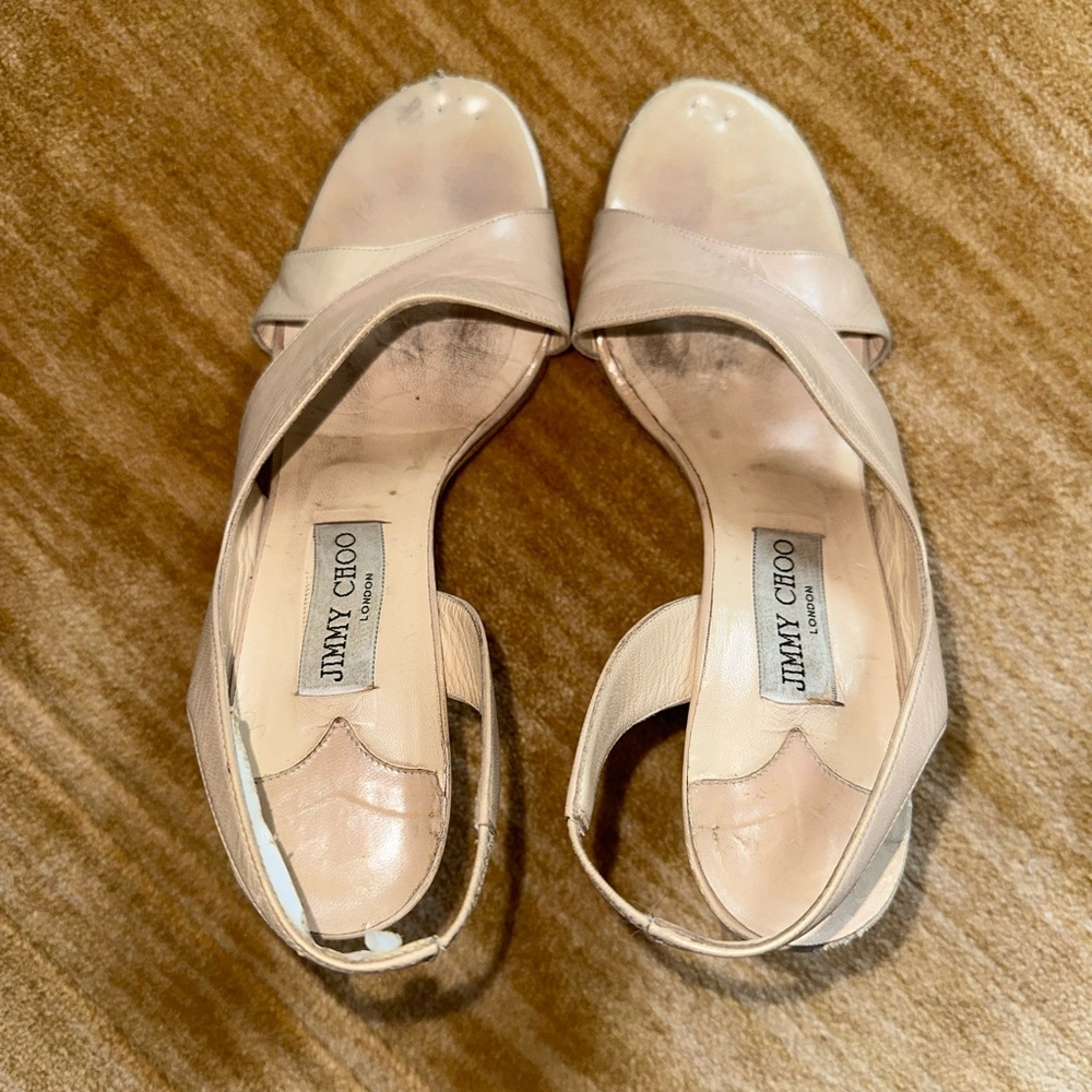 Jimmy Choo Nude Strappy Heels